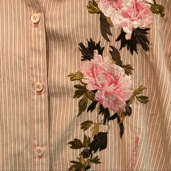 JOHNNY WAS * 3J Workshop Cream Embroidered Shirt - Picture 3 of 11